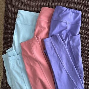 Athleta Kids Leggings in Blue, Pink, and Purple